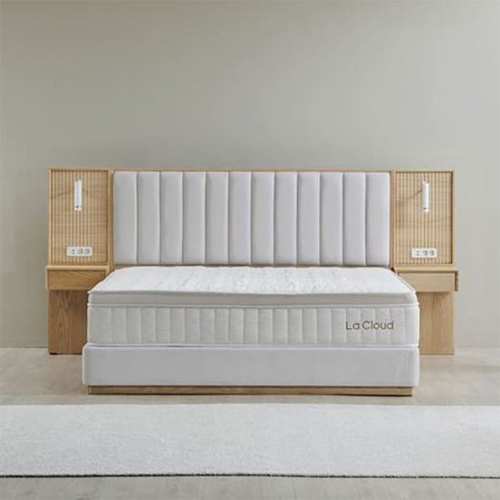 시에스타 호텔식 침대 프레임+매트리스 세트 (SS) (네추럴 오크) 렌탈