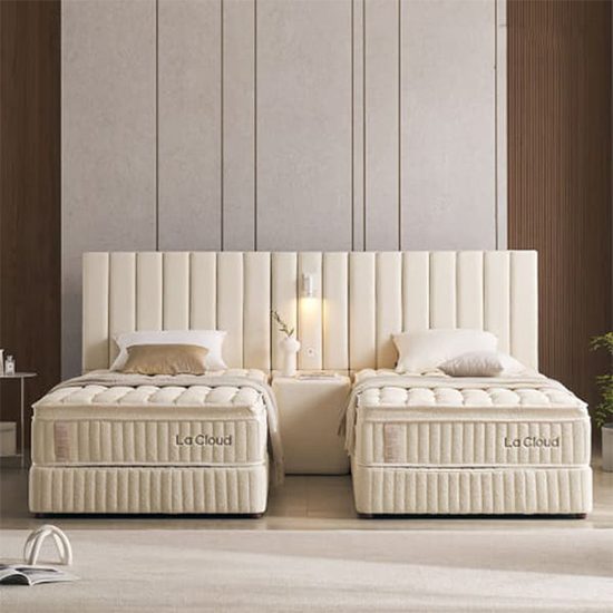 루즈노 침대 프레임+매트리스+패널 세트 (트윈) (아이보리) 렌탈